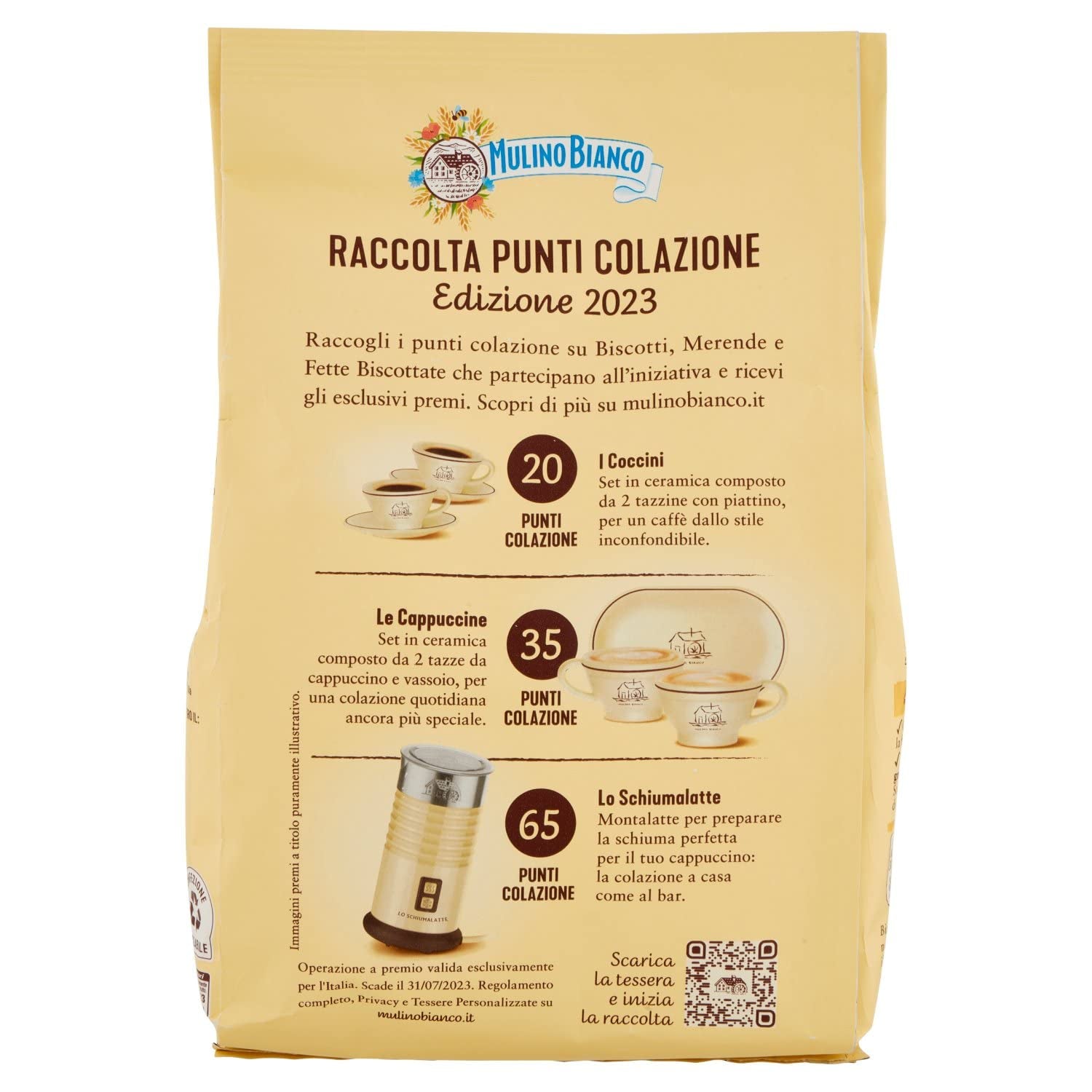 Biscuiți White Mill Frollini Galletti cu lapte proaspăt, 100% italieni, 350 g