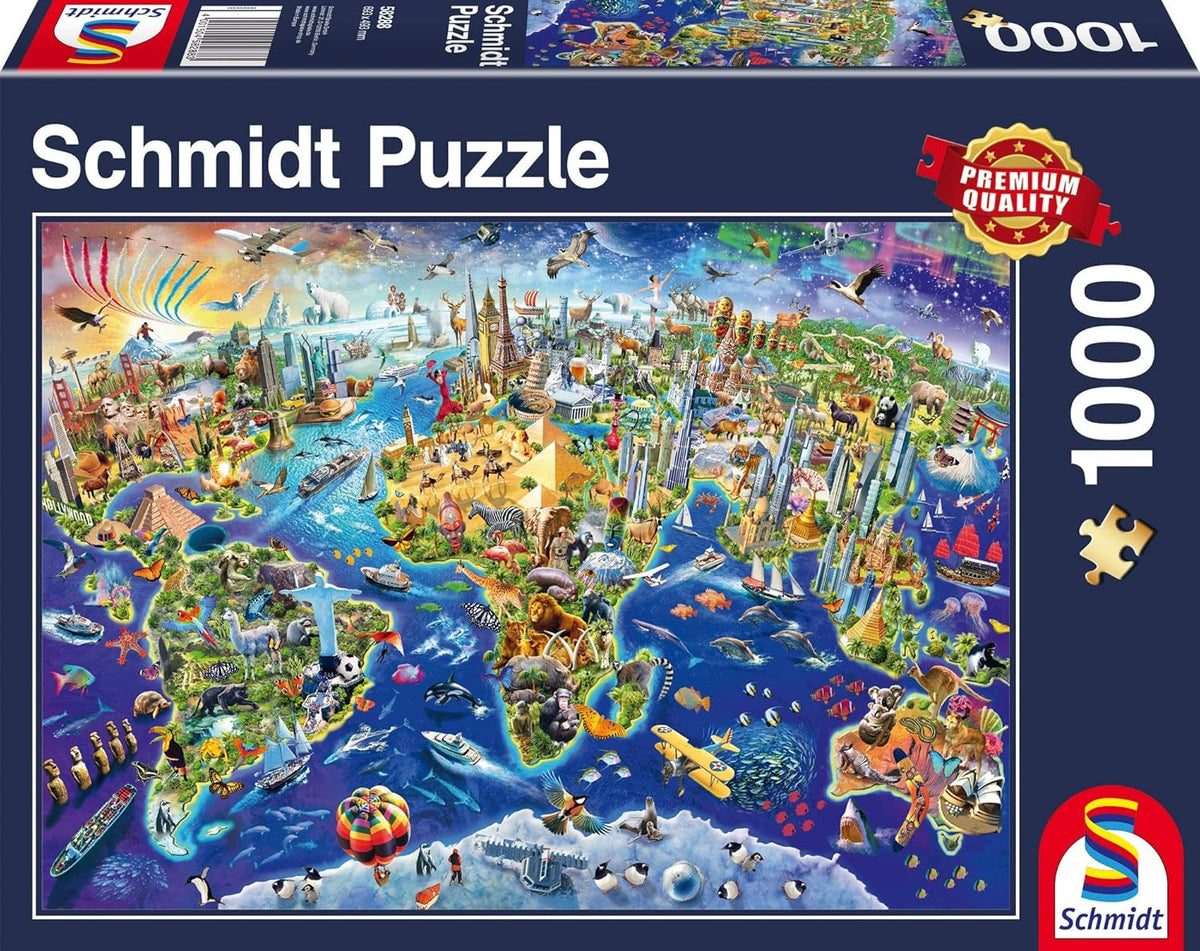 Schmidt Spiele 58288, Fedezze fel a világot, kirakós 1000 darab Puzzle Naty Shop Alapértelmezett cím