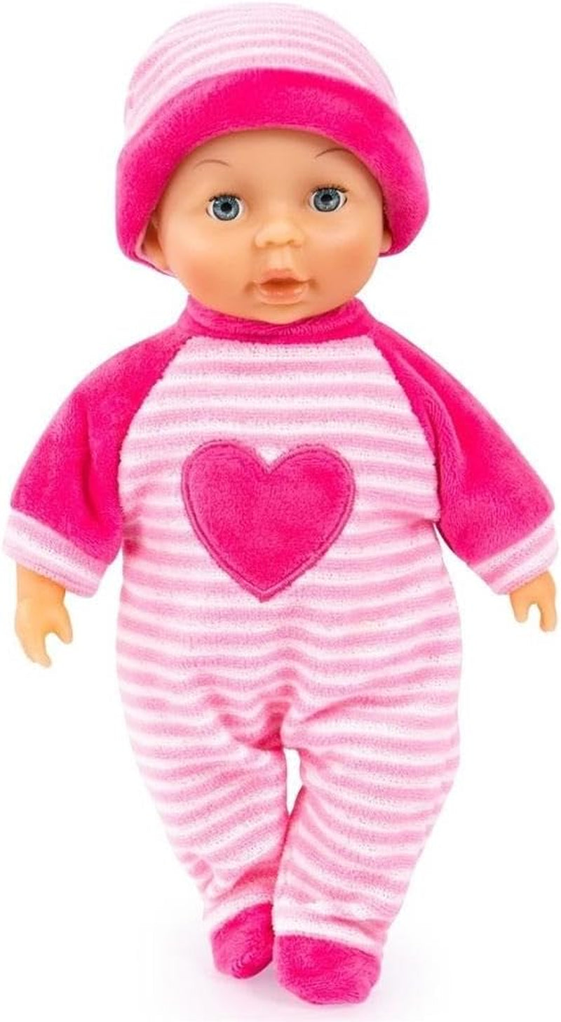 Bayer Design 92802AS My First Baby 28 cm, Babypuppe, Weichkörperpuppe mit Schlafaugen, sehr handlich, niedliches Outfit, rosa