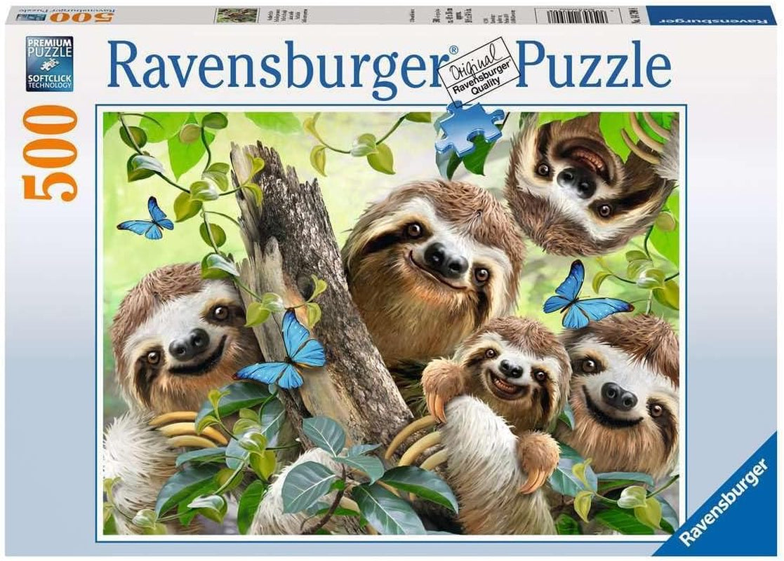Ravensburger Puzzle 12000203 - Sloth Selfie - puzzle jigsaw 500 piese pentru adulți și copii de peste 10 ani, puzzle cu motiv animalier Puzzle Naty Shop Design vechi