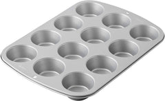 Wilton 03-3118 Cupcake- /Muffin Backform, Recept jobb, Antihaft, 12 Vertiefungen, Grau Formák és tepsi Naty Shop
