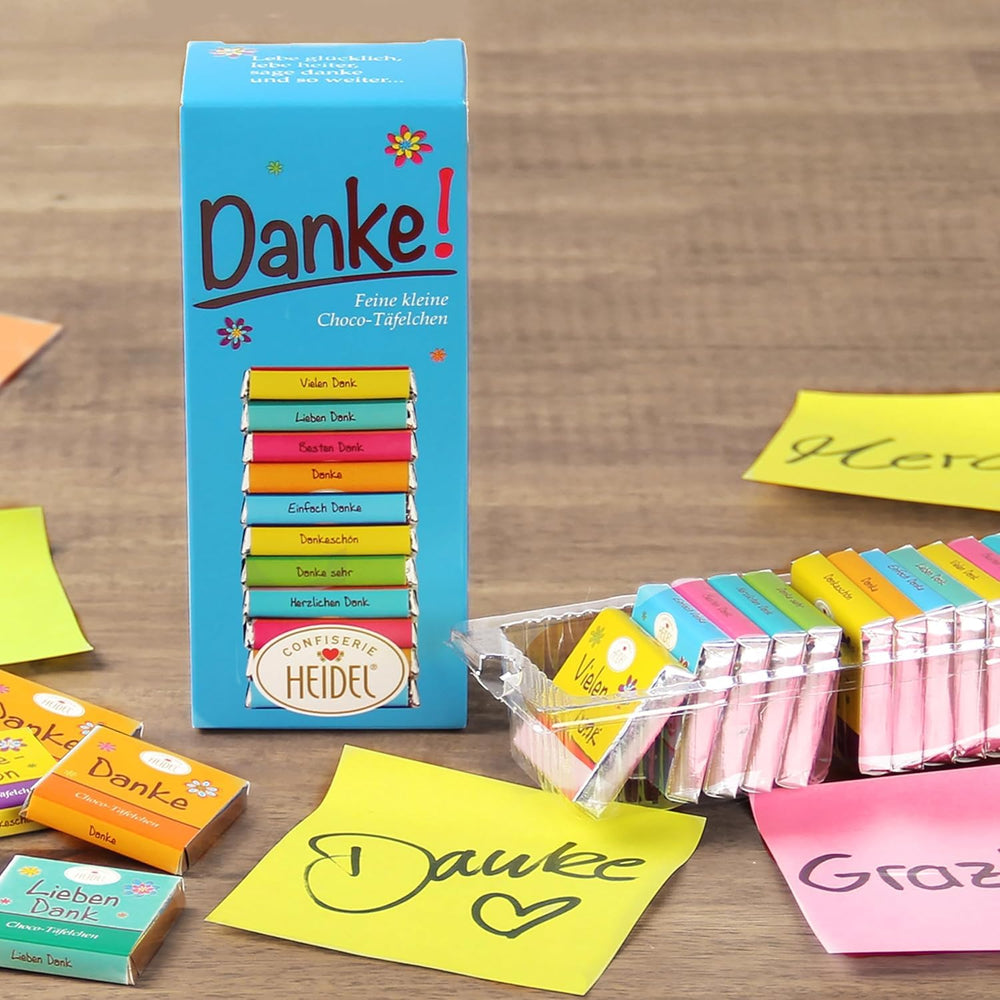 Heidel Thank You tejcsokoládé szeletek 3x80g, 16 db 5g-os miniszelet csomagonként, Különféle köszönetnyilvánítások, Kiváló ajándékötlet