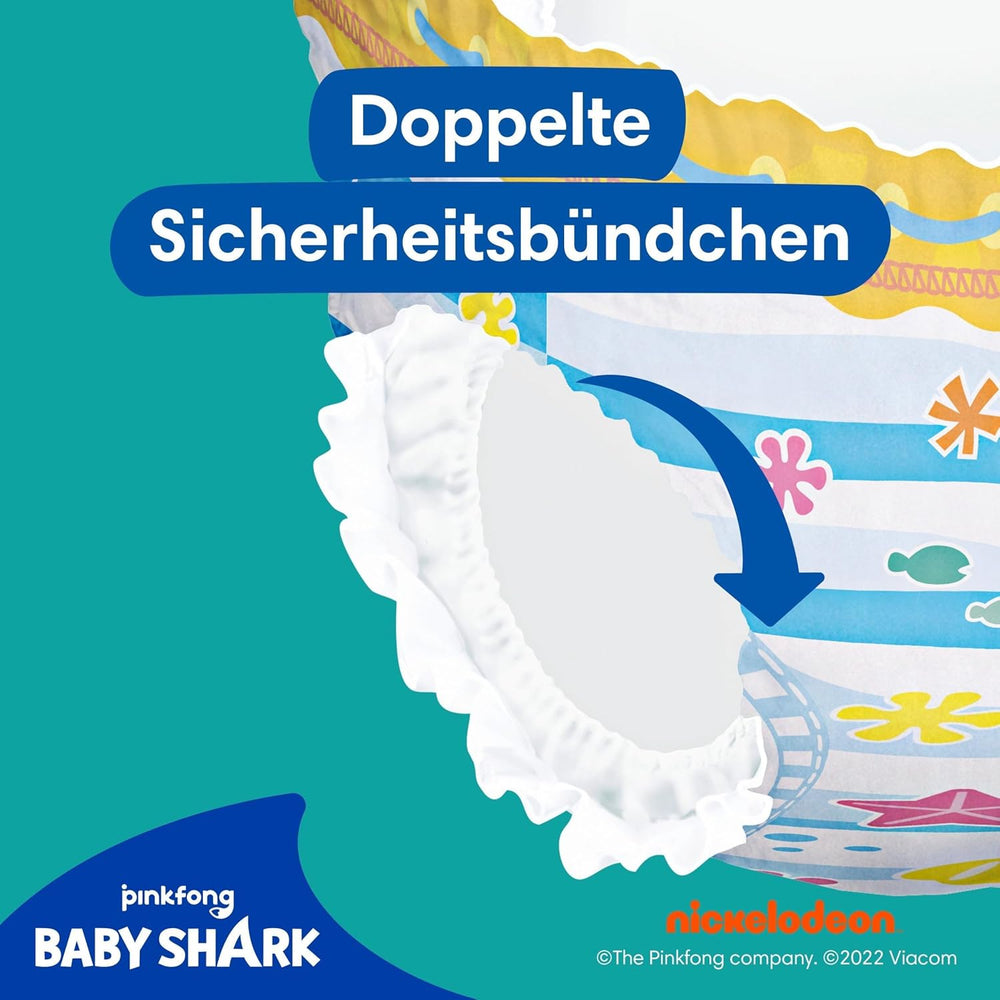 Pampers 5-6 méretű Splashers Baby Shark limitált kiadás, 10 csomagos eldobható úszópelenka a biztonságos vízvédelem érdekében
