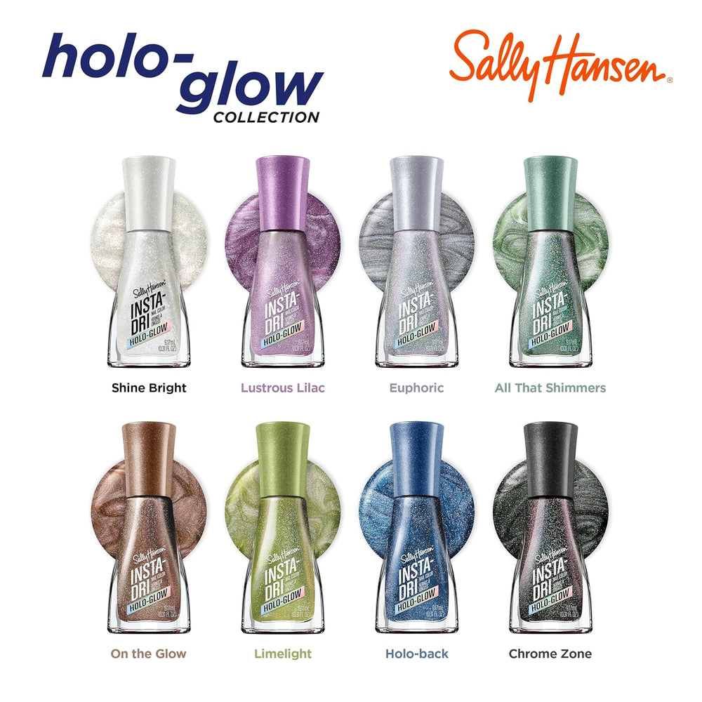 Insta-Dri Holo-Glow, Limelight, Körömlakk, Könnyen használható, Tartós, Gyönyörű színek, Könnyen felvihető a körmökre, Nem töredezett, 19 ml