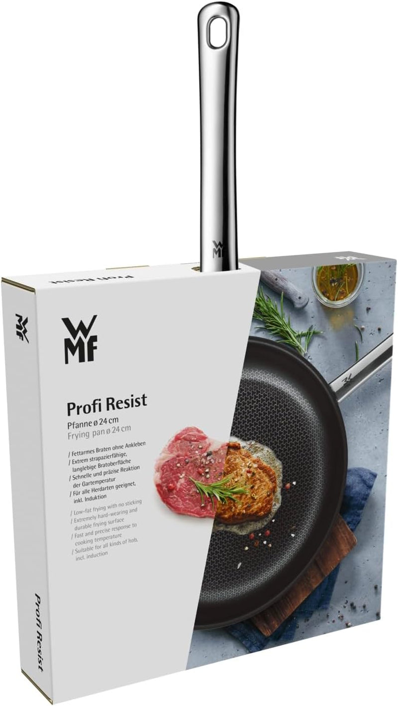 WMF Profi Resist tigaie inducție 24 cm, material cu acoperire multistrat, structură în formă de fagure de miere, mâner din oțel inoxidabil, rezistentă la cuptor Oale si Tigai Naty Shop