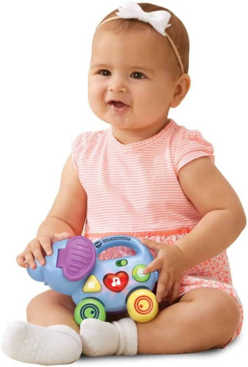 Vtech Baby Little Pushing Elephant - Jucărie interactivă pentru împins și jucat - Cu cântece, melodii, propoziții și sunete - Pentru copii cu vârsta cuprinsă între 6-36 luni Jucarii Bebe Naty Shop
