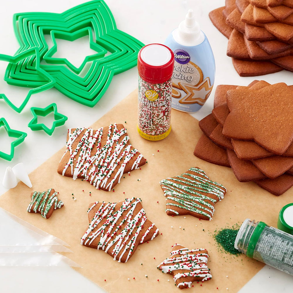 Wilton 2104-5919 Set de tăieturi pentru brad de turtă dulce, plastic, verde