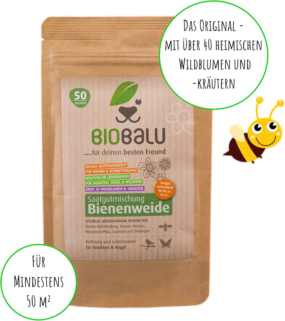 Méhmagok - réti vadvirágok, évelő és télálló, magvak - több mint 40 őshonos virág és vadon termő fűszernövény, különleges fajválogatás Dél-Németország számára, 50g