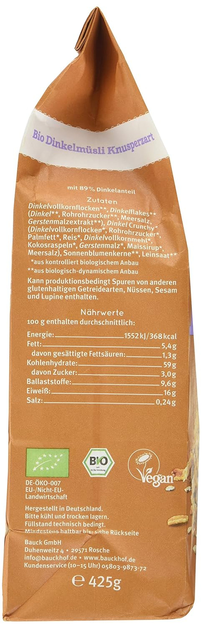 Ropogós Hof tönköly müzli (1 x 425 g) 1 db-os kiszerelés