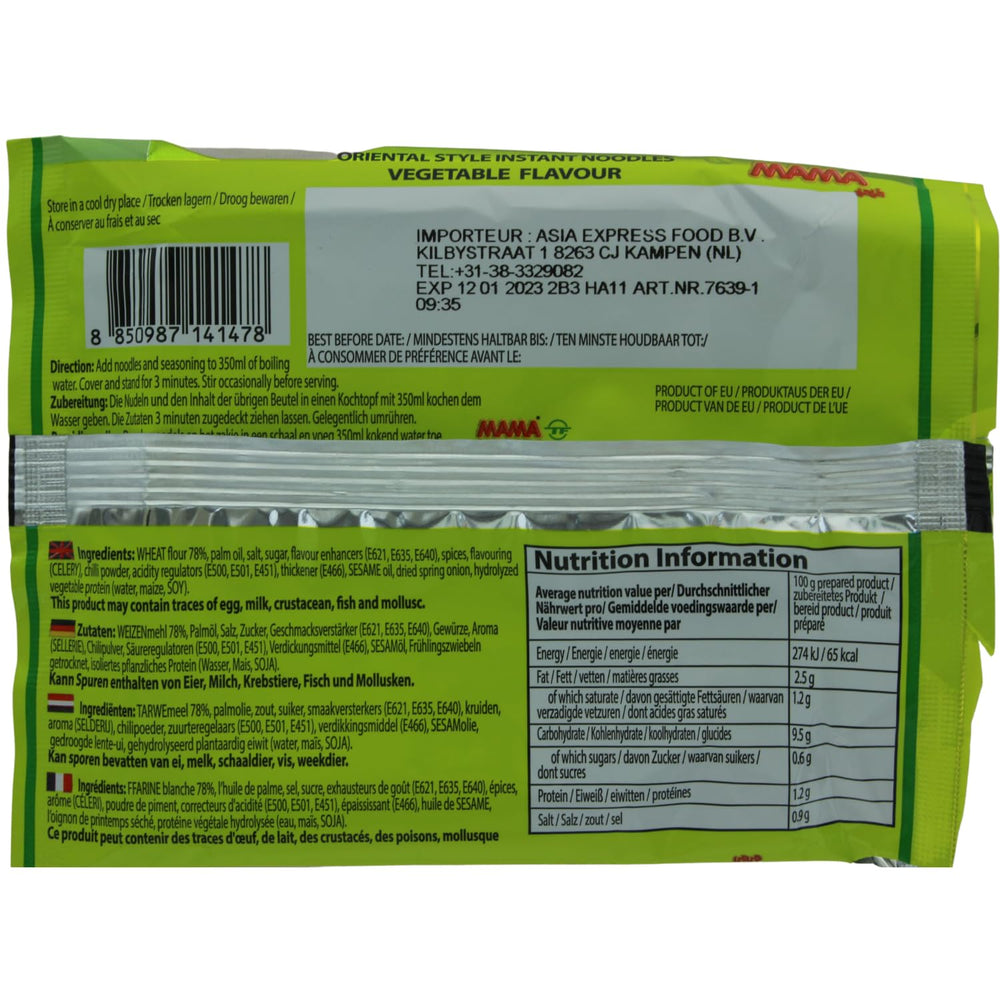 MAMA - Instant tészta zöldségekkel, 30 db-os kiszerelésben (30 x 60 g)