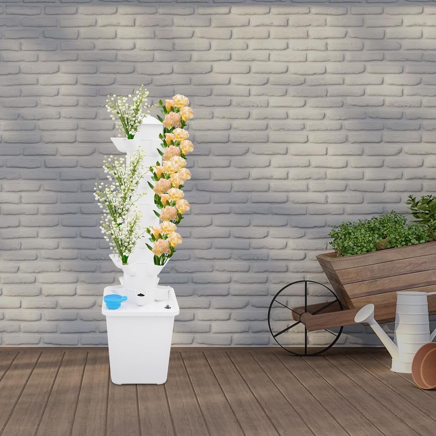 30 kapszula hidroponikus torony, hidroponikus termesztőrendszer kerthez, aeroponikus termesztőkészlet 10 literes víztartállyal és hidratáló szivattyúval, függőleges aeroponikus termesztőkészlet gyógynövényekhez, gyümölcsökhöz, zöldségekhez