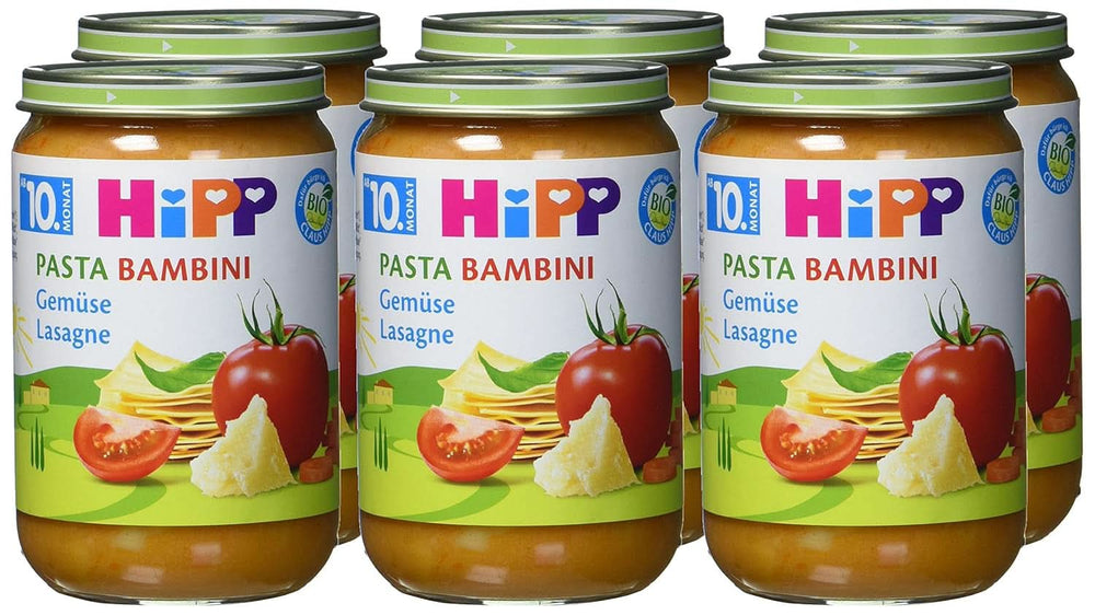 Hipp Pasta Bambini - Lasagna zöldségekkel, 6 db (6 x 220 g) Mother and Child Naty Shop csomag