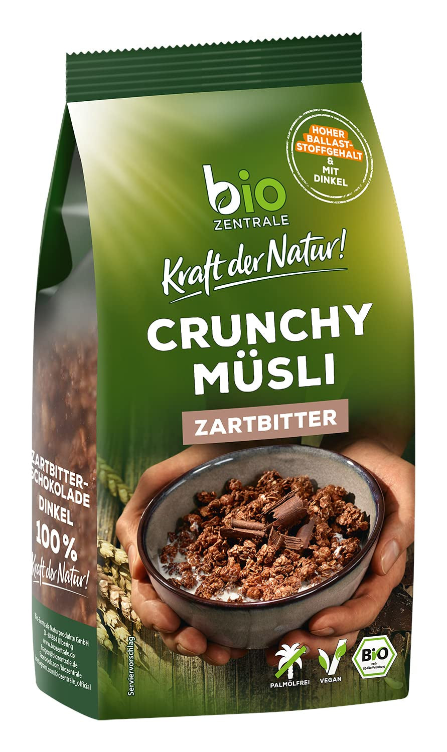 Ropogós müzli bogyós gyümölcsökkel Biozentrale | 375 g bio müzli | Ideális reggelihez és elvihető müzlihez | A müzliszeletek alternatívája
