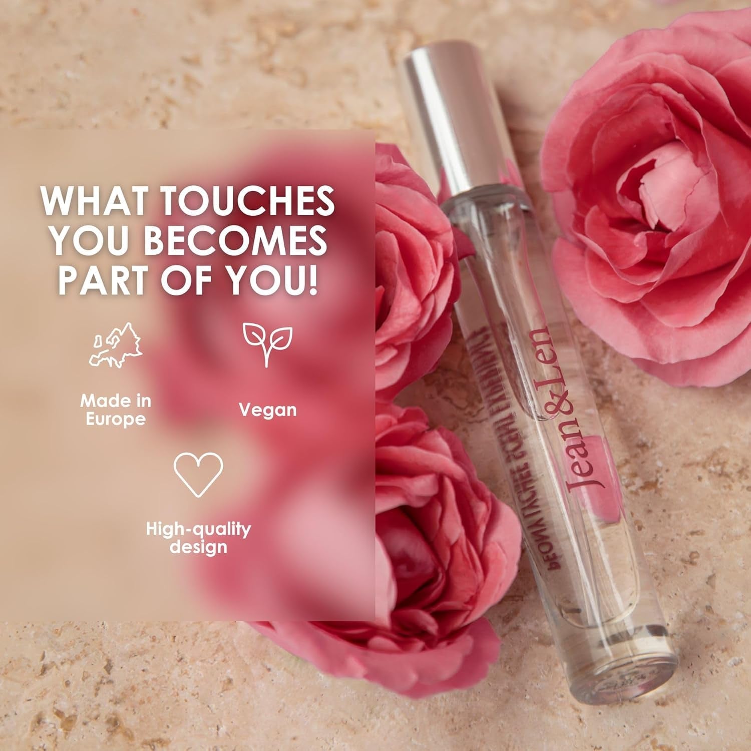 Jean & Len Scent Experience Peony & Lychee, Apă de toaletă cu aromă de bujor și lici, Mini parfum practic, Ideal pentru călătorii, Sticlă de înaltă calitate, 10 ml