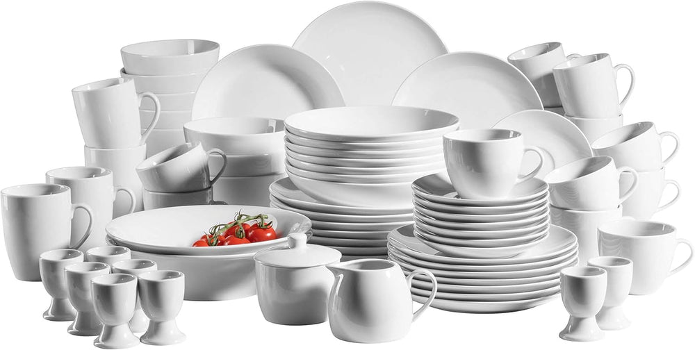 Mäser Barca Geschirr-Set Für 6 Personen, 30-Tlg. Kombiservice, Porzellan, Weiß Seturi vesela masa Naty Shop Komplettservice 68-Tlg. 8 Pers.