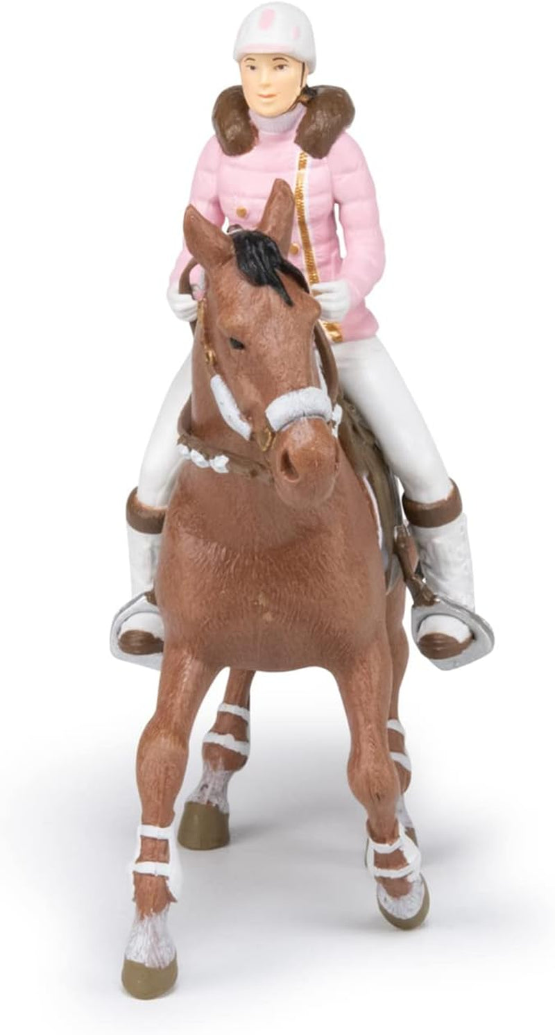 PAPO - Horse figure - Rider Fashion Winter, pasiune pentru călărie, jucărie pentru copii de la 3 ani. Action figures Naty Shop