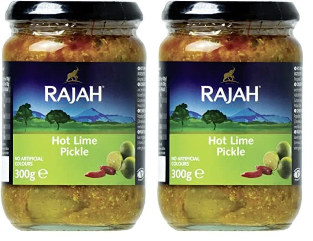Rajah Mild Lime Pickle – Enyhe limelegte Limetten – Ideális als Begleitung zu Curry, Fleisch, Käse, Poppadums & Vorspeisen – 1 x 300 g