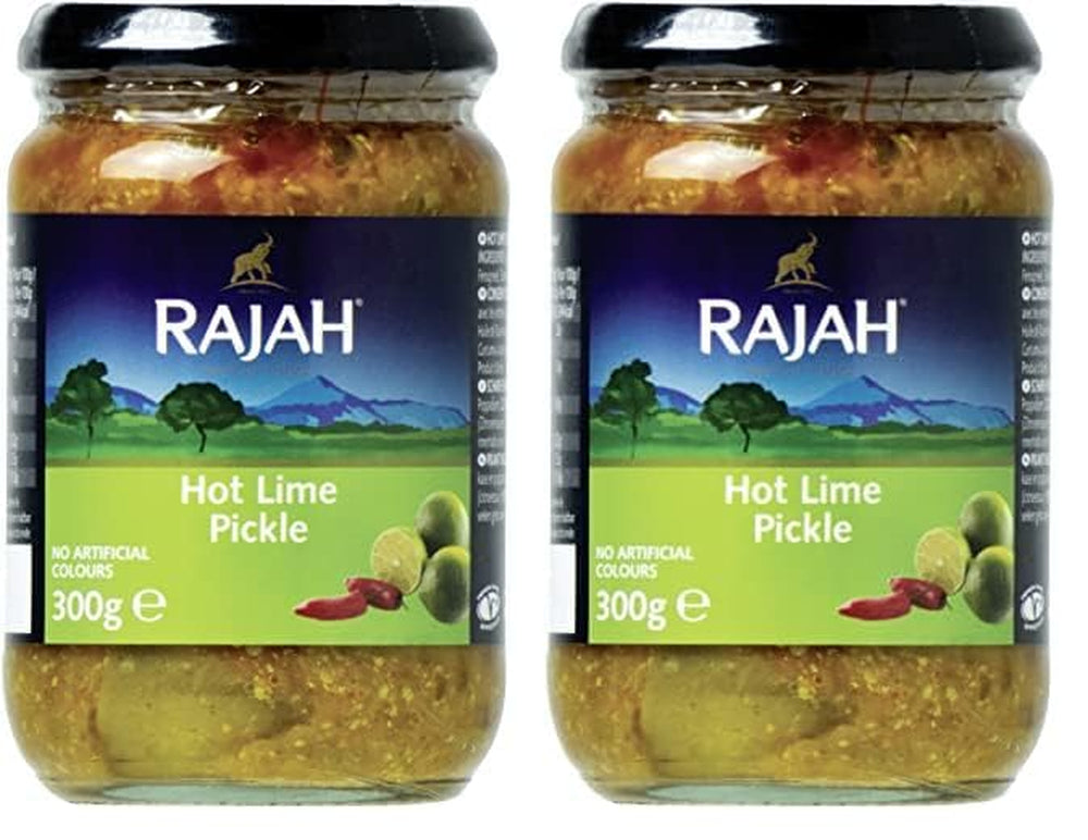 Rajah Mild Lime Pickle – Enyhe limelegte Limetten – Ideális als Begleitung zu Curry, Fleisch, Käse, Poppadums & Vorspeisen – 1 x 300 g