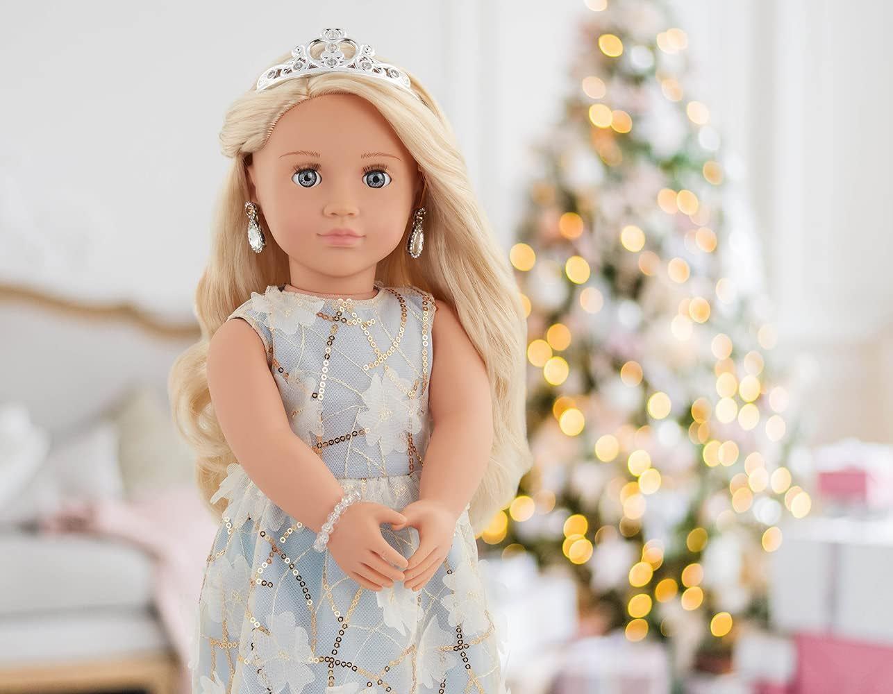 Generációnk - Ellory - 46 cm-es bábu - szőke Haar & Blaue Augen - Schmuck-Accessoires - Vorgetäuschtes Spiel - Spielzeug für Kinder ab 3 Jahren