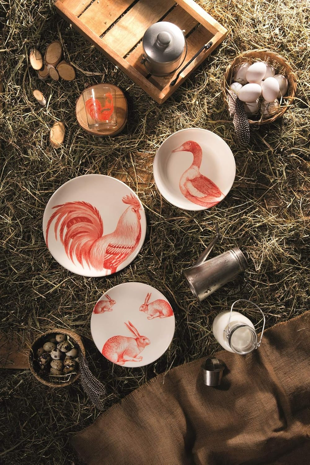 Excelsa Flora & Fauna Teller, Keramik, Mehrfarbig Seturi vesela masa Naty Shop