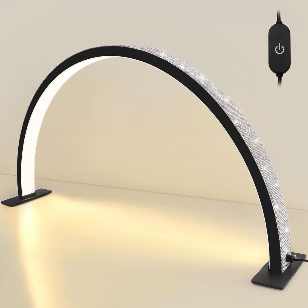 Kalolary Lampadaire, Lash Lumière Pour Extensions De Cils Regglable À 360°, 3000K-6000K Lamp Demi-Lune, Lamp De Beauté (Lampa cu jumătate de lună)
