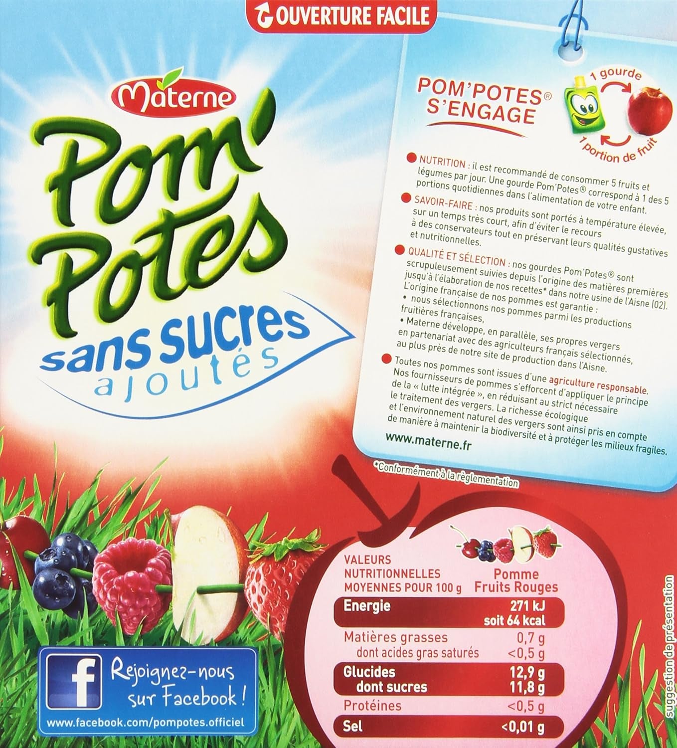 Pom'Potes 5 Fruits Rouges