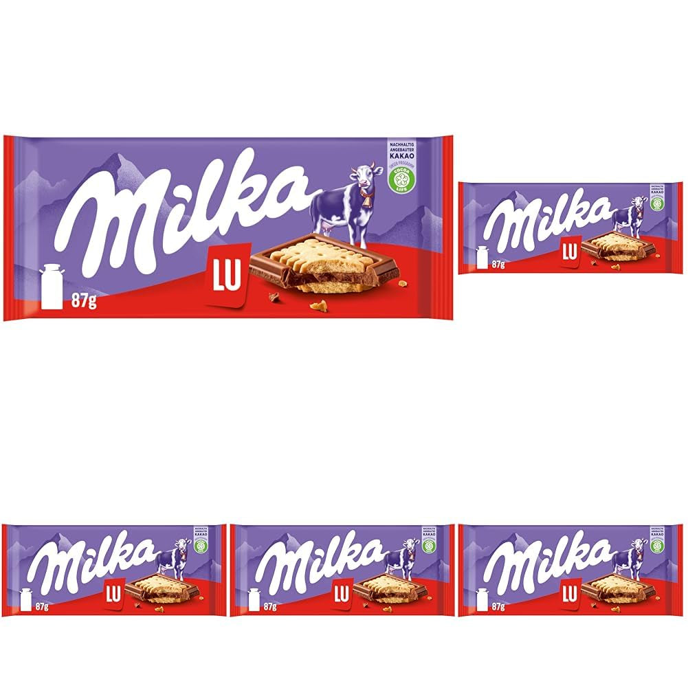 Milka LU – alpesi tejcsokoládé ropogós LU keksszel – 87g