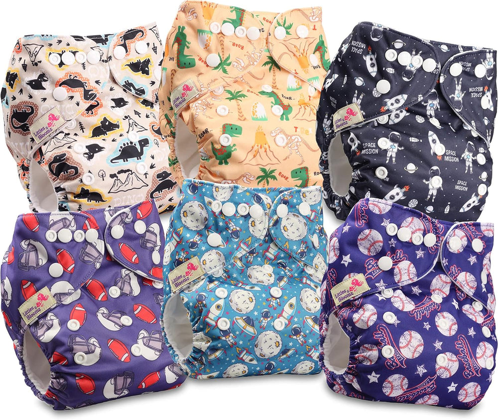 Littles és Bloomz FLP2-0406 Standard Clip újrafelhasználható pelenka, 4 pelenka