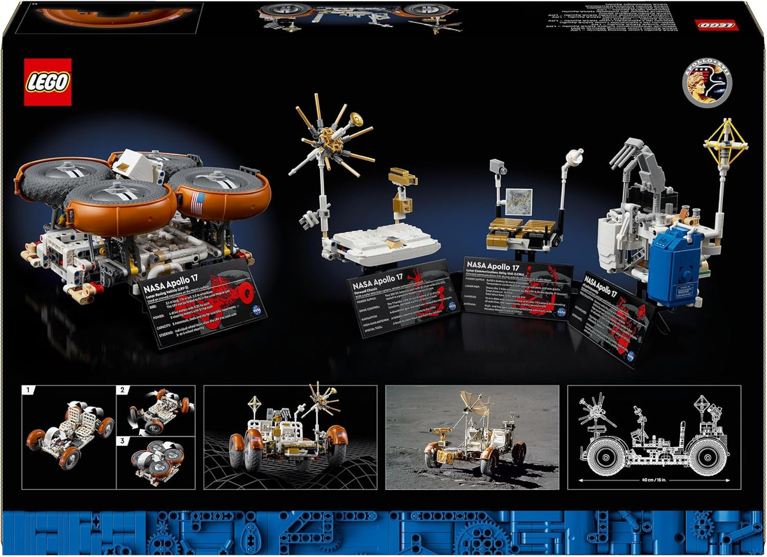 LEGO Technic NASA Apollo Lunar Roving Vehicle (LRV), Lunar Rover modell felnőtteknek, Űrgyűjtemény tudományrajongóknak, Építőjáték, Űrjármű-modell 42182 Építőkészletek Besuche den LEGO-Store