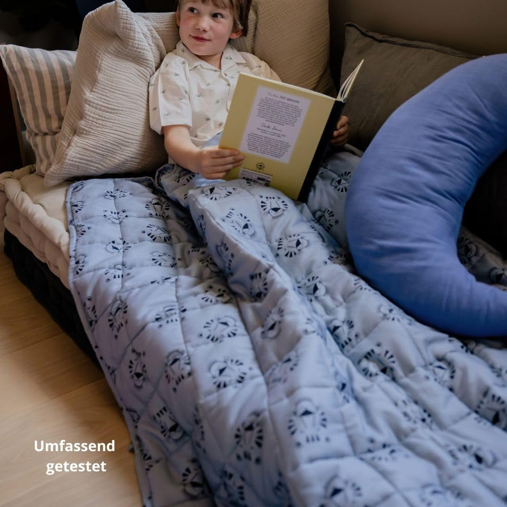 Súlyozott baba takaró | 3,5 kg | 100X150Cm | Terápiás takaró | Súlyozott takarók | Nehéz takaró (kék tigris arc, 3,5kg-100X150 cm) BLENKZ Ágyak és Takarók.