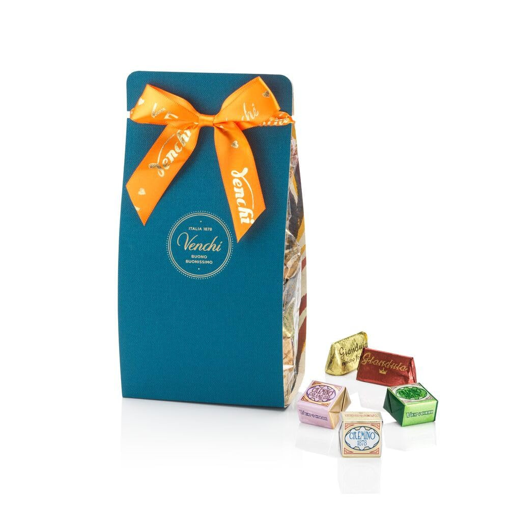 Venchi – Murrine Collection – Ajándékdoboz válogatott Cremino és Gianduiotti csokoládéval, 411g – OFJ piemonti mogyoróval – Ajándékötlet – Gluténmentes