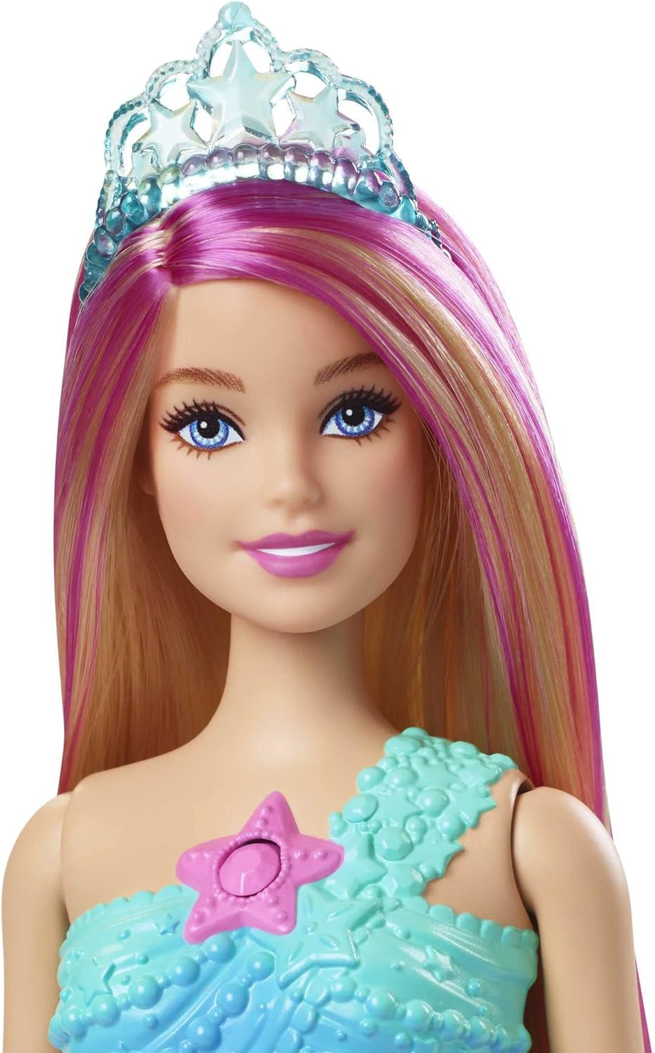 Barbie Dreamtopia Zauberlicht Meerjungfrau Puppe mit blonden Haaren, Barbiepuppe mit Meerjungfrauenschwanz, geeignet als Geschenk für Kinder ab 3 Jahren, HDJ36
