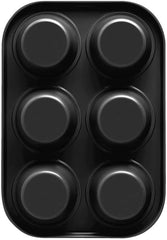 , 6 db muffin formája 18,5x27 cm, fekete Sütéshez való formák és tepsi Naty Shop