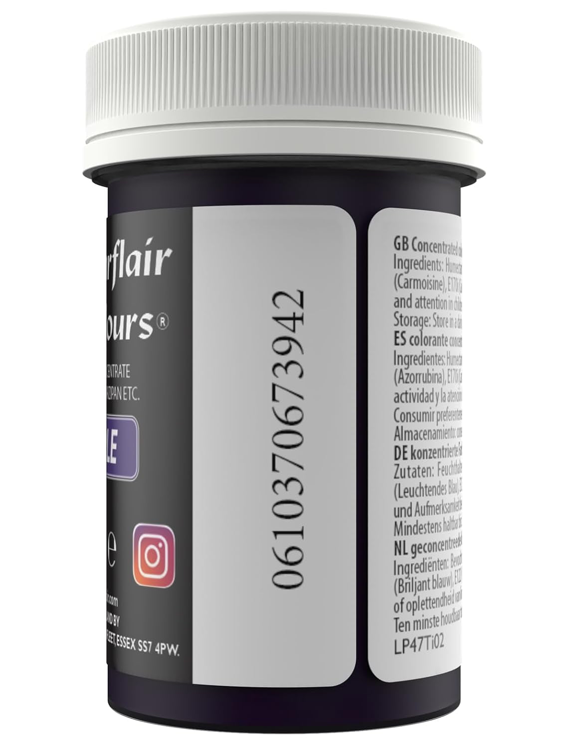 Colorant alimentar Sugarflair pentru paste, culoare violet pastel, colorant alimentar pentru paste, fondant și marțipan, culori concentrate Spectral - 25 g