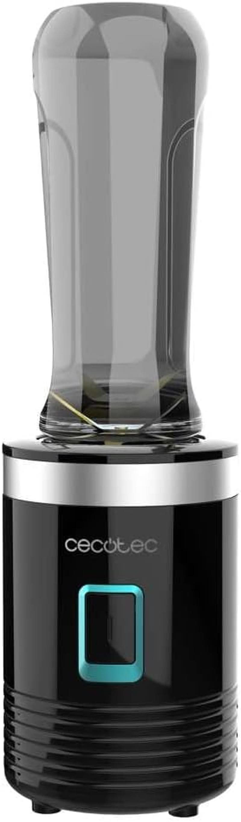 Cecotec Tragbarer Einzelstandmixer Power Titanium 300 Easygo. 350 W, Zerkleinert Eis, 4 Klingen Mit Schwarzer Titanbeschichtung, Inklusive 2 Kühlröhren, 2 Tragbaren Bechern Und 2 Deckeln Anya és Gyermek Naty Shop