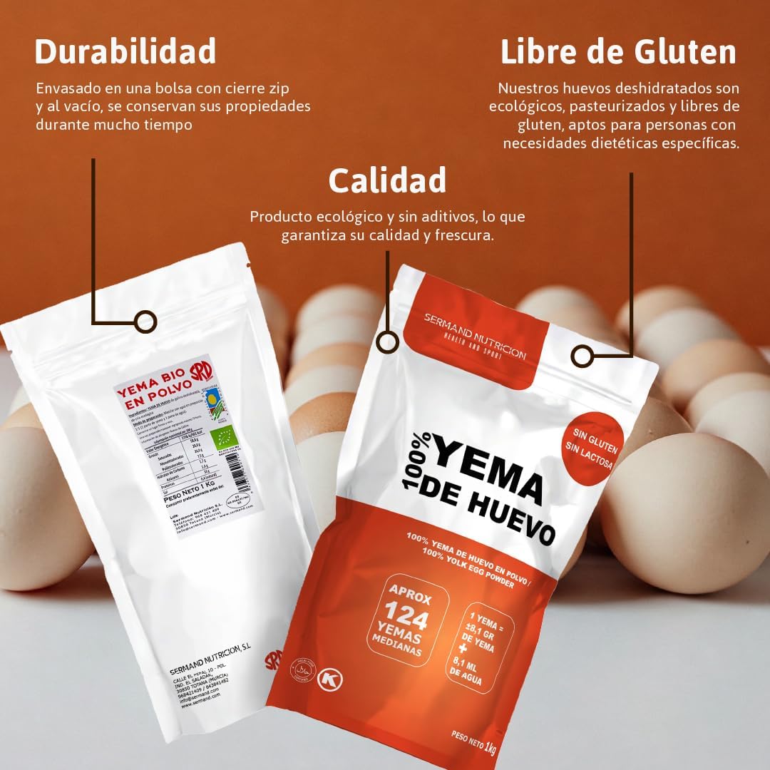 Serman Nutricion Bio tojássárgája por - gluténmentes, laktózmentes