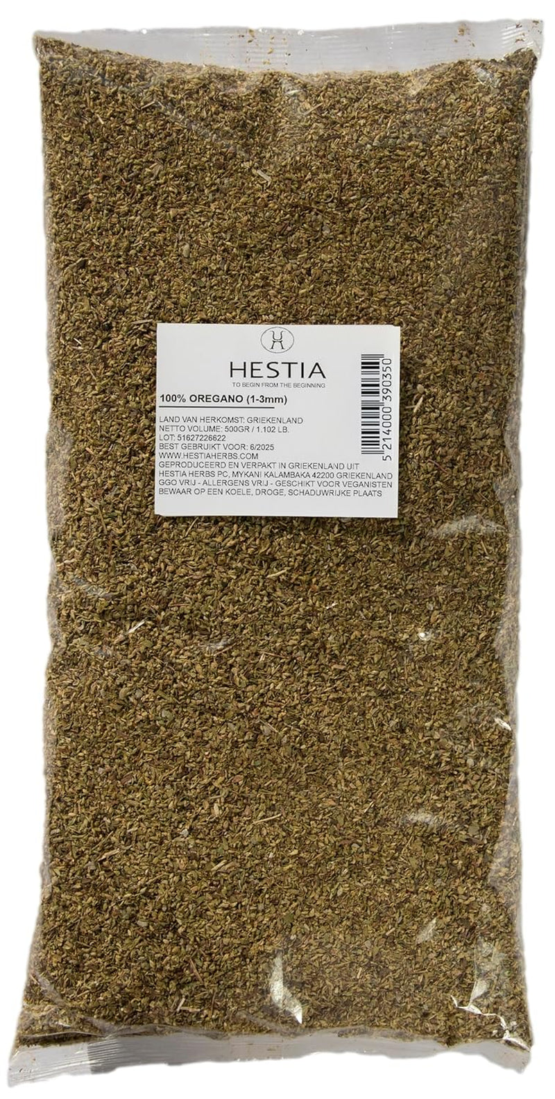 Hestia Herbs Griechischer getrechtenter Oregano 500 g, Allergenfrei – Vegán – GVO-frei