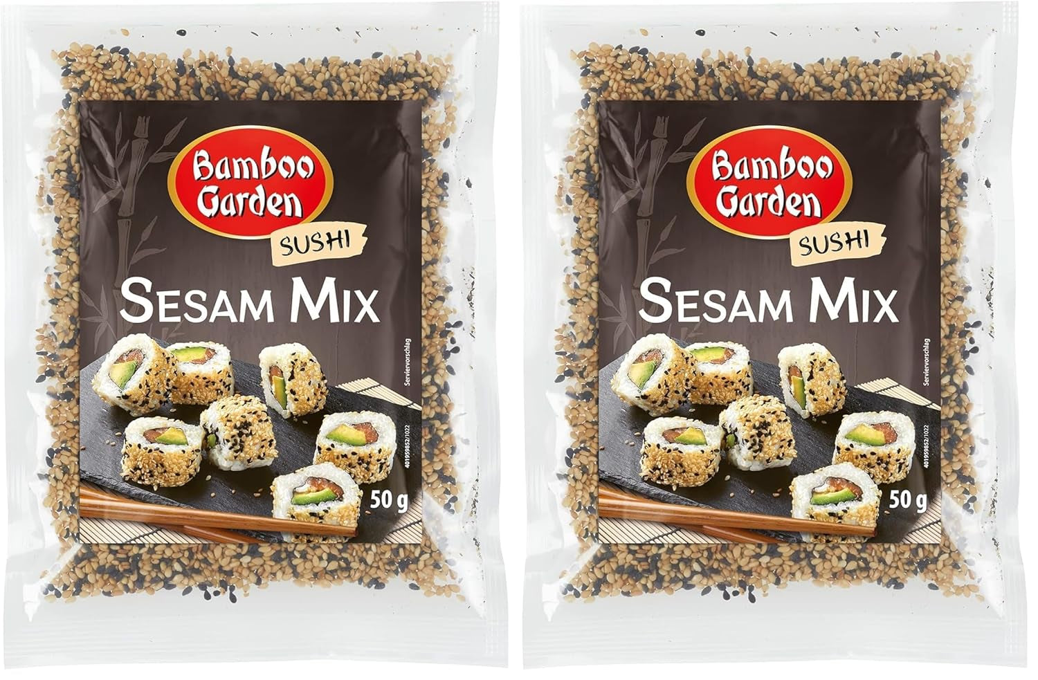 Bamboo Garden - Sushi Sesame Mix, Ideális mindenféle sushi elkészítéséhez, különféle ételek feltétjeként is finom, müzliben vagy zabkásaban, 1 x 50 g