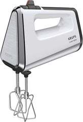 Krups GN9121 3 Mix 9000 Kézi mixer | 750 Watt | Geschwindigkeitsregler | Turbó üzemmód | Auswurffunktion | Ergonomikus markolat Beleértve Schneebesen, Knethaken, Pürierstab-Aufsatz, Messbecher | Weiß/Silber Naty Shop