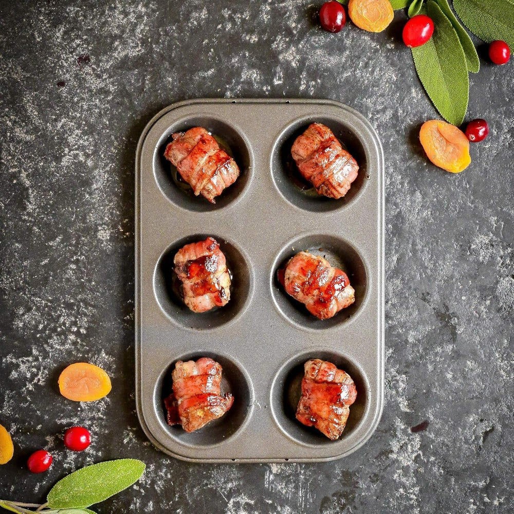 Masterclass 6-Loch-Muffinblech Mit PTFE-, PFOA- Und Bpa-Freiem Antihaftbeschichtung, Robustes 1Mm Dickes Karbonstahlblech, 27 X 18Cm Cupcake-Form Formák és tálcák sütéshez Naty Shop