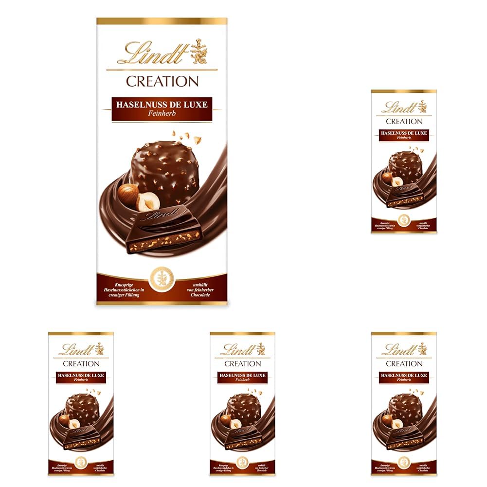 Lindt Creation Hazelnut De Luxe bár – étcsokoládé ropogós mogyoróval, krémes töltelékben