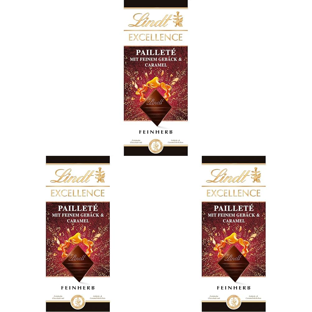 Lindt EXCELLENCE tésztadarabok flitterekkel és karamellel - Finom étcsokoládé intenzív kakaóízzel