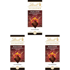 Lindt EXCELLENCE tésztadarabok flitterekkel és karamellel - Finom étcsokoládé intenzív kakaóízzel
