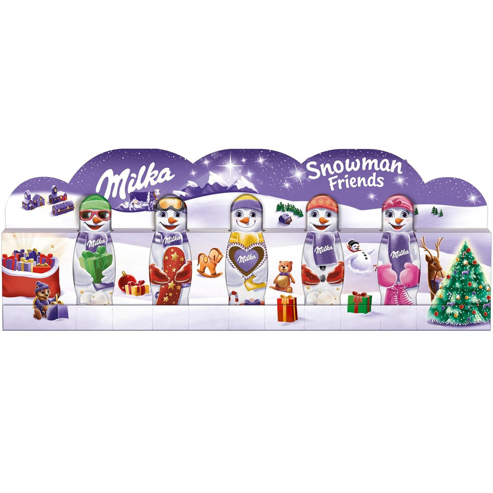 Milka Snowman Friends Alpine Milk - Mini hóemberek finom alpesi tejcsokoládéból - 5 x 15g