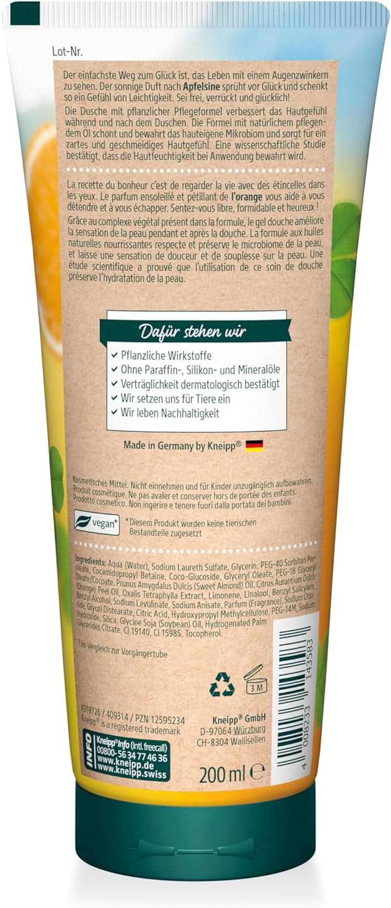 Kneipp Aroma, Tusfürdő, Hidratáló, 200 ml Zuhany és fürdő Naty Shop