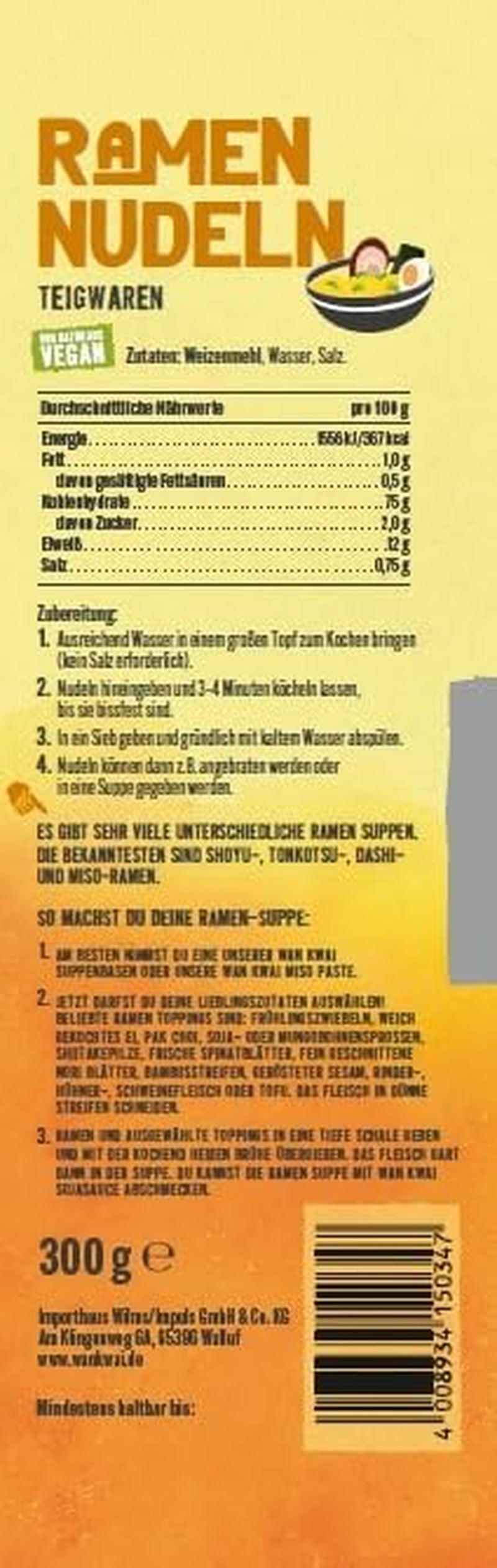 Wan Kwai Ramen Noodles 300g – Autentikus íz az ázsiai konyhához. Sokoldalú, gyorsan elkészíthető, kiváló minőségű alapanyagokból. Ideális levesekhez és wok ételekhez.