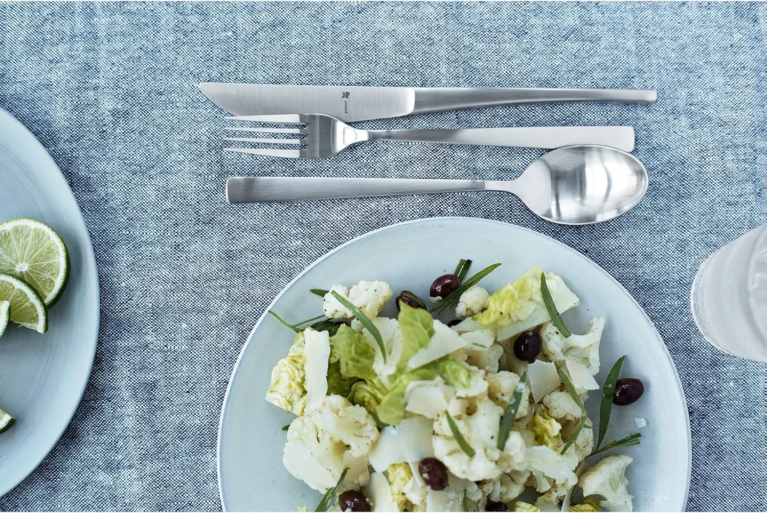 WMF Corvo Besteck Set 12 Personen, 66 Teilig, 60 Teile Mit Servierbesteck, Hohlheftmesser, Cromargan Protect Mattiert, Kratzbeständig, Spülmaschinenfest Bucatarie Naty Shop