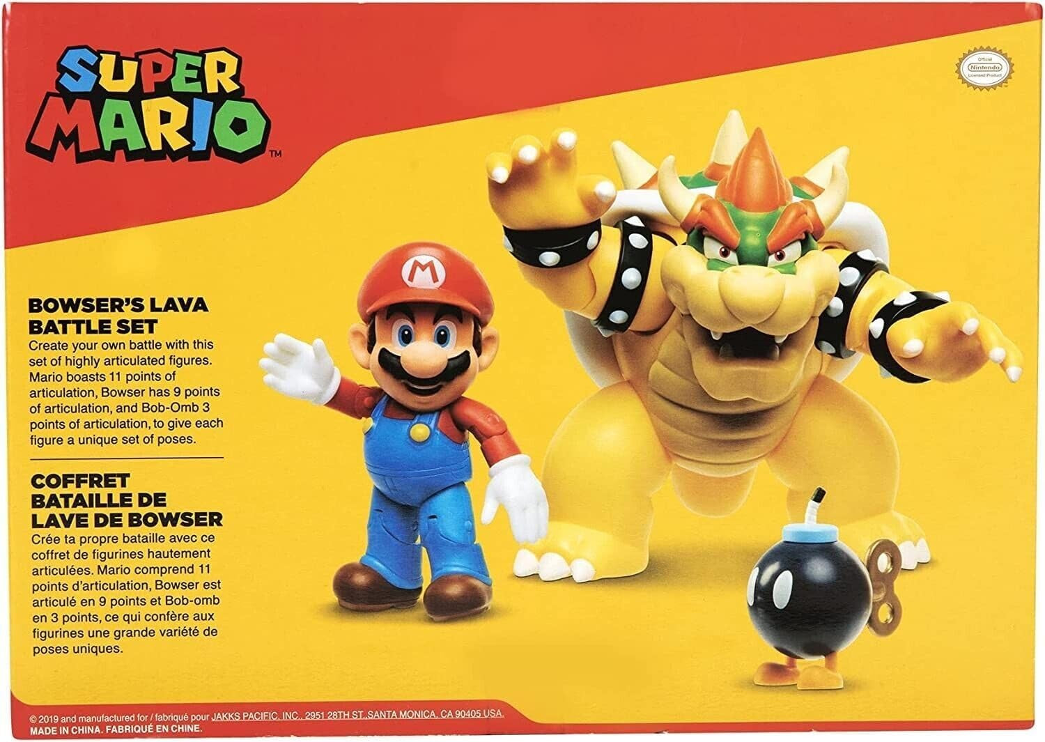 Nintendo Super Mario Bowser 18 cm vs. Mario figurakészlet (1. hullám) Akciófigurák Naty Shop