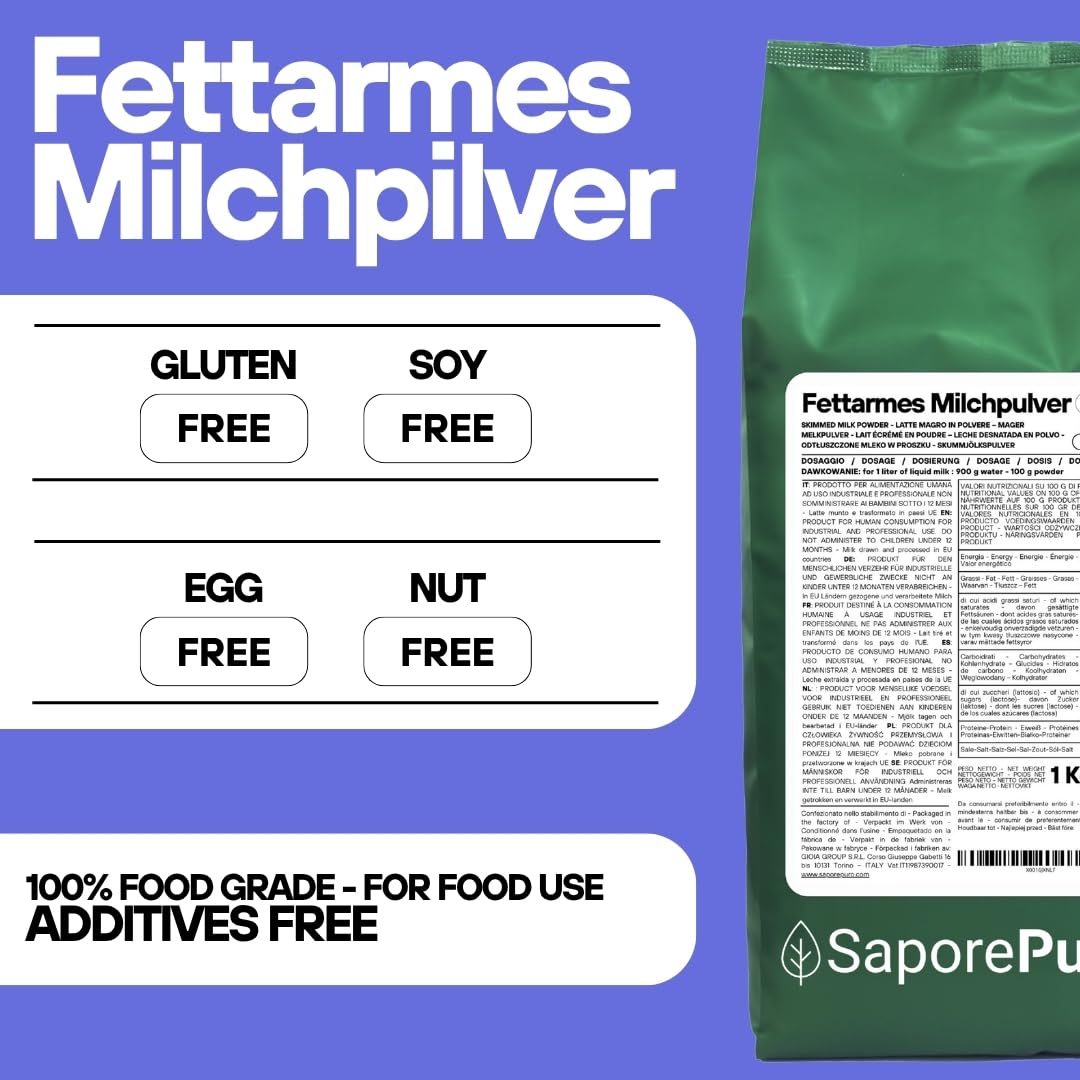 SaporePuro sovány tej 1 kg - jól oldódó gluténmentes