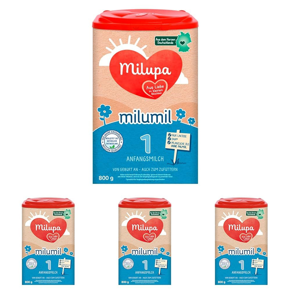 Milupa Milumil Pre, Tejpor babáknak - Fontos tápanyagokkal és pálmaolaj nélkül - 800 g Naty Shop 4 x 800 gramm Milumil 1